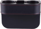 Car Seat Organizer Cup Drink Holders,Multifunctional Gap Filler Storage Box,Insert Organization Helps Reduce Distracted Driving&Holds Phone Mount Mug Bottle Cellphone Coaster Wallet Card (XBD-Black)