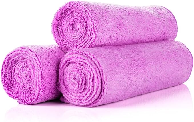Sport & Workout Towel - Gym, Exercise, Fitness, Spa, Ultra Soft, Super Absorbent, Fast Drying Premium Microfiber, 320gsm, 16in x 27in, Lavender - Pack of 3