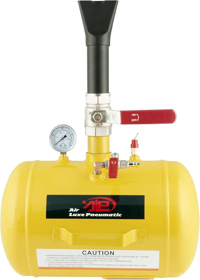 30007L Air Tire Bead Sealer, 5 Gallon Tire Bead Seater for Tires, 145 Max PSI Tire Bead Blaster, 87-116 PSI Operating Pressure Air Cannon