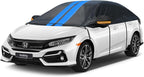 Half Car Cover Top for Sedan/Coupe/Cabrio, Windshield Cover for Ice and Snow, Roof Car Cover Waterproof All Weather with Reflective Strips and Side Elastic Hooks. H2 (Up to 128 inch)