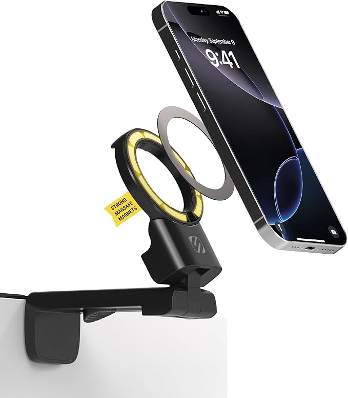 SMSTRVL MagSafe Airplane Phone Holder Mount, Magnetic Cell Phone Stand for Desk, Tray Table, Seat Back or Tripod, Plane Travel Essentials for Flying Compatible with iPhone 16/15/14/13/12