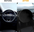 Zpana Car Steering Wheel Sun Shade Cover, Anti Heat Vehicle Steering Wheel Sunshade Shield, Automotive Interior Wheel Sun Block Protector Accessories, Universal for SUV, Sedan, Truck (Black)