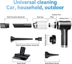 Handheld Vacuum Cordless 12000PA Real Strong Suction,Portable Small Car Vacuum Cleaner with 4 Modes & 4000mAh Rechargeable Battery,3 Filter,7-in-1 Cleaning Kit for Home Office Car Pet,Gray