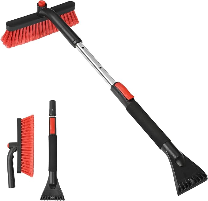 Snow Brush with Ice Scraper for Car Windshield Extendable 35 inch Vertical Car Snow Remover Windshield Snow Scrapers Removal Shovel for Car SUV Truck Windows