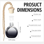 100 Pcs Car Air Fresheners Diffuser with Wooden Cap Empty Aromatherapy Diffuser Clear Car Fragrance Holder Pendant Hanging Perfume Fresheners Bottles for Decor (Black,Round)