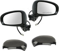 2 Piece Driver and Passenger Side Mirror Assembly Set Electric Adjustment Heated No Memory Black Compatible with 2010-2015 Toyota Prius TO1320262 TO1321262