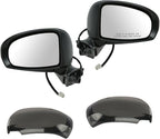 2 Piece Driver and Passenger Side Mirror Assembly Set Electric Adjustment Heated No Memory Black Compatible with 2010-2015 Toyota Prius TO1320262 TO1321262