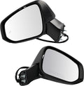 Driver & Passenger Side Power Heated Mirror Set Paint to Match with Puddle Light Compatible with 2019-2021 Toyota RAV4 TO1320385 TO1320389