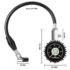 Low Pressure Tire Gauge to 30PSI, 2.5” Mechanical Tire Gauge with Flexible Hose and Angled Chuck, Analog Air Pressure Gauge Glow in The Dark for ATV, Off Road, Lawn Mower Etc