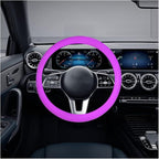 Car Silicone Steering Wheel Cover, Soft Anti-Slip Auto Steering Wheel Protector Fit 14 Inch, Universal Vehicle Interior Accessories for Cars, SUVs, Trucks, and Vans (Purple)