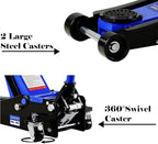 2 Ton Low Profile Floor Jack, Heavy Duty With Single Piston Quick Lift Pump, Steel Car Jack Adjustable Height 3.3"-15.2", Hydraulic Trolley 4000 LBS Capacity, Blue