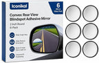 6-Pack Convex Blind Spot Mirrors 2 Inch Wide Angle Adhesive Car Side Rear View Mirror for Enhanced Safety