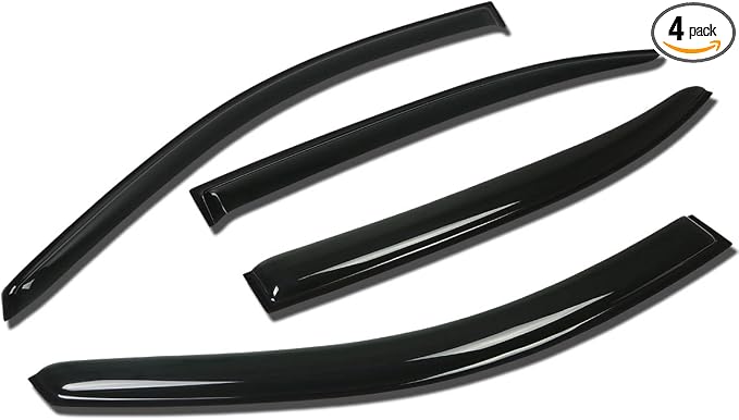 4pcs Tape-On Window Visor Deflector Rain Guard Compatible with 2008-2012 Honda Accord 4-Door, Acrylic