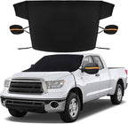 Windshield Cover for Ice and Snow,Heavy-Duty 600D Waterproof Windshield Snow Cover With 2 Mirror Covers, All-Weather Magnetic Frost Guard Winter Car Snow Cover Fit Car, Truck, Suv,Van (77" X 47")