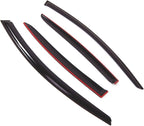 Outside Mount Window Vent Visors Rain Guards Compatible with Buick Regal 2011-2017 | Side Window Wind Deflectors Rain Shields | Black Tinted, 4 Pcs Set, BGWV-619