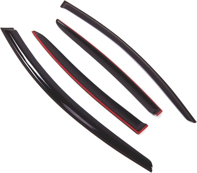 Outside Mount Window Vent Visors Rain Guards Compatible with Buick Regal 2011-2017 | Side Window Wind Deflectors Rain Shields | Black Tinted, 4 Pcs Set, BGWV-619