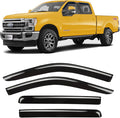 Side Window Visors Rain Guards Vent Deflectors for 2015-2025 Ford F150 Crew Cab, 2017-2025 F250 F350 SuperDuty Crew Cab, Smoke Window Vent Sun Shade Truck Accessories 4pcs 94975