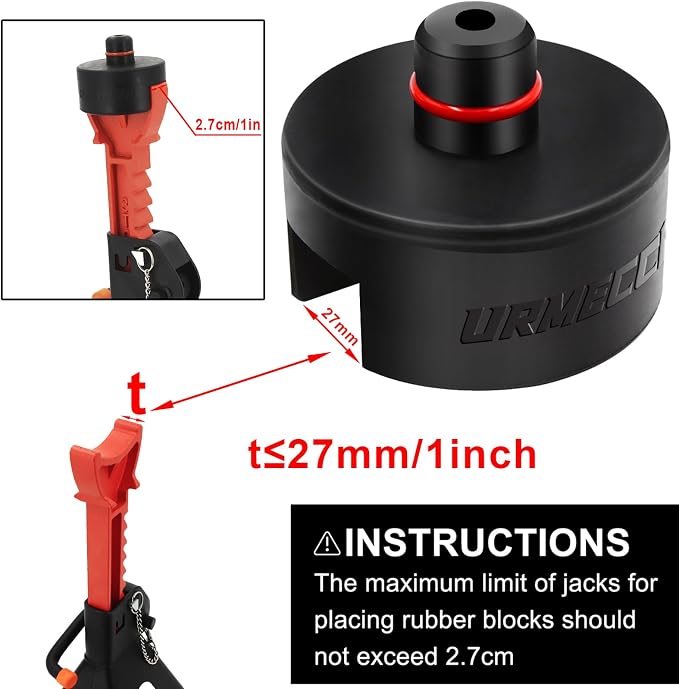 Car Jack Stand Adapters for Tesla Model 3 model3 Model Y modely Model S and Model X, Axle Jack Stand Adapter Pucks, Rubber Jack Pad Pucks Lifting Plugs - fits 3 Tons Jackstand, Set of 2