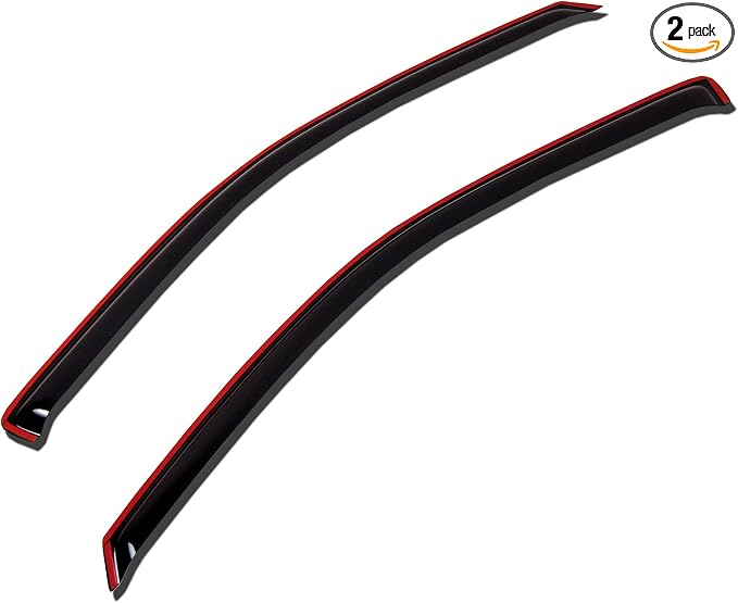 WV-534i-2 in-Channel Window Visor Deflector Rain Guard Dark Smoke 2-pc Set, Compatible with 1997-2003 Ford F-250 Regular Cab