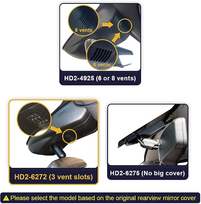 4K Dash Cam Adapts for Chevy Tahoe 2021-2026 (HD2-6272, 3 Vents) LS LT RST Premier High Country, OEM Factory Style, UHD 2160P Video, WiFi&APP, Loop Recording, G-Sensor, Easy to Use, 64GB Card