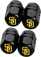 for SD Padres Baseball Fans Car Keychain with Tire Valve Caps, Car Keyring and Valve Stem Caps Compatible with Key Fob Holder, Delicate Gifts for Men Women, Padres