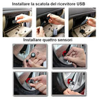 AC-UTP1 USB TPMS Tyre Pressure Monitoring Sensors System Specified for A5,A6,S8,X10,V10,P9,P10 Android Car Stereo Models (sensors Outside)
