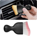 Car Interior Detailing Brush, Auto Soft Hair Cleaning Brushes, Curved Dirt Dust Collectors, Removal Tool for Dashboard Air Conditioner Vents Leather, Scratch Free (White/Pink/1PCS)
