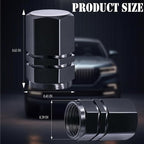 4PCS Tire Valve Stem Caps, with Rubber O-Ring, Corrosion Resistant Leak-Proof, Aluminum Alloy Universal Wheel Valve Covers for Cars, SUV, Trucks, Bikes, Motorcycles, Bicycles(Black)