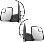 2 Piece Driver and Passenger Side Mirror Assembly Set Electric Adjustment Non-Heated No Memory Textured Compatible with 2010-2014 Ford E150 E250 2010-2017 E350 E450 FO1320396 FO1321396