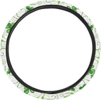 Sports Style Car Steering Wheel Cover St.Patrick's Day Shamrock Green Pattern Vehicle Wheel Protector Auto Wheel Cover Steering Wheels Accessories Universal Fit Car Truck Van SUV