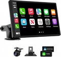 Carplay Screen for Car, 7'' Wireless CarPlay & Android Auto- Upgrade Portable Touchscreen with Bluetooth, Mirror Link, Voice Control, Hands-Free Calling Car Play Screen Stereo for All Vehicles