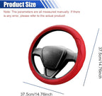 15 Inch Leather Car Steering Wheel Cover for SUV, Truck, Red | Anti-Slip Breathable Automotive Steering Wheel Protector, Universal Heat Resistant Vehicle Interior Accessories