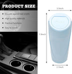 Car Trash Can Bin with Lid, Mini Vehicle Cup Holder Organizer Leakproof Garbage Bin, Waterproof Cup Type Trash Can Multi-Function Storage Container for RV Home Office (Light Blue)