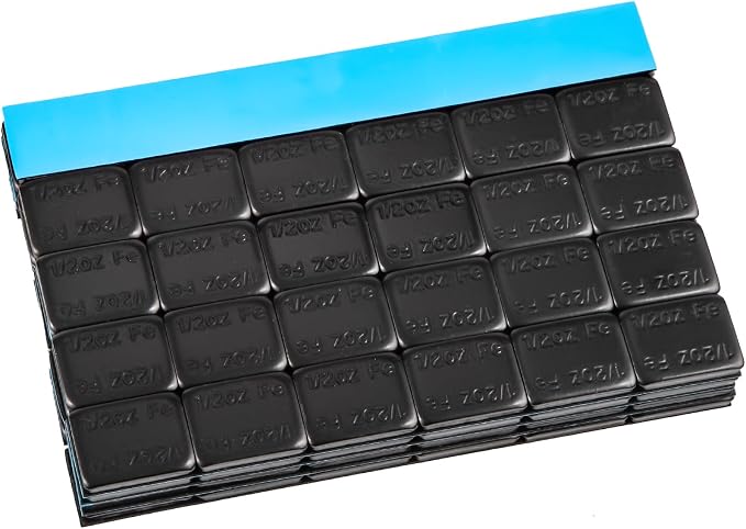Upgraded Wheel Weights 1/2oz, 0.5oz, Black - 126PCS Adhesive Stick on Wheel Weights, 63oz/Box, Perfect for Cars/Trucks/SUVs/Motorcycles