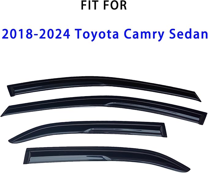 Window Visors Rain Guards for Toyota Camry Sedan 2018-2024,Smoke Tinted Premium Window Deflectors,Weatherproof & Easy Installation,Reduces Wind Noise & Enhances Style,Truck Accessories-4pcs