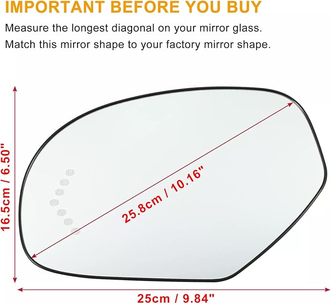 LH Driver Side Mirror Glass Replacement for 2007-2014 Chevrolet Silverado Suburban Tahoe Avalanche GMC Sierra Yukon XL Cadillac Escalade Rearview Side Heated Mirror with signal light Replace GM1325138
