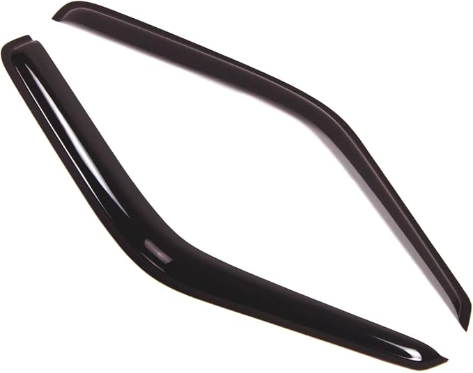 WD2-110 Dark Smoke 2 Pcs Set Window Visor (Outside Mount) Deflector Rain Guard Compatible with 1987-1996 Dodge Dakota