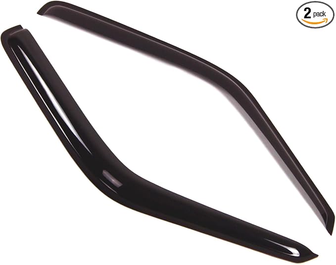 Outside Mount Window Vent Visors Rain Guards Compatible with Dodge Dakota 1987-1996 | Side Window Wind Deflectors Rain Shields | Smoke Tinted, 2 Pcs Set, DGWV-110