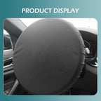 Car Steering Wheel Cover Sun Shade, Thickened Soft Waterproof Steering Wheel Sun Block Protector, All-Inclusive Design Auto Steering Shield Accessories for Most Cars, Trucks, SUVs (Black)