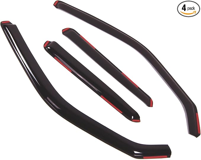 in-Channel Window Vent Visors Rain Guards Compatible with Nissan Juke 2011-2017 | Side Window Wind Deflectors Rain Shields | Black Tinted, 4 Pcs Set, BGWV-342i