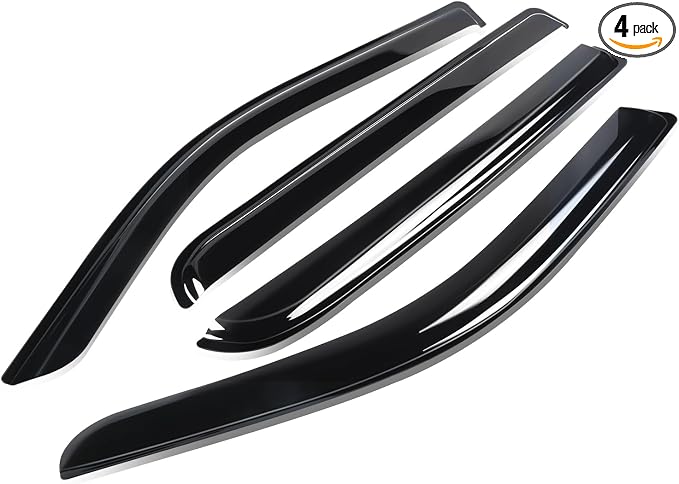 Rain Guards Tape-On Compatible with 2019-2024 Ram 1500 Crew Cab, Acrylic Window Visors Deflector