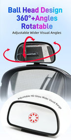 Blind Spot Mirror for Car, Stick-On Blind Side Mirror for Cars, SUVs & Trucks, Adjustable HD Glass Convex Wide-Angle Blindspot Mirrors