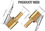 Tire Air Chuck Adapter with Clip,1/4" Brass American Type Thread Pump Nozzle，Locking Tire Inflator Adapter Connect, Air Compressor Tire Chuck Hose End with Barb Connector for Hose Repair 1PC
