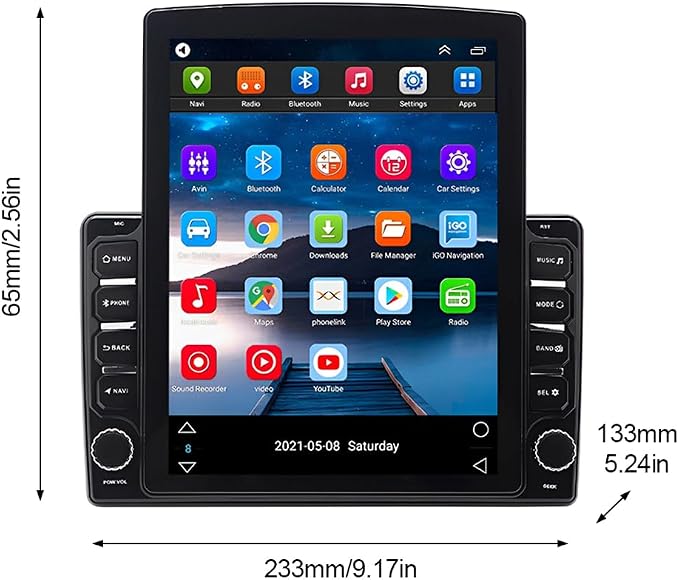Android 14 Car Radio for Jeep Grand Cherokee 2008-2010 with Wireless CarPlay and Android Auto, 9.7" HD Touch Screen Double Din Car Stereo Head Unit w/GPS Bluetooth WiFi FM RDS SWC Backup Camera, 2+32G