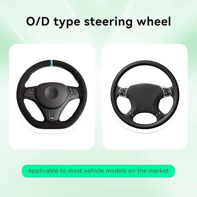 15 Inch Car Leather Steering Wheel Cover, Automotive Accessories Elastic Breathable Anti-Slip Soft Wheel Protector Fits Men and Women, Suitable for SUVs, Trucks, Vehicles and RVs (Black-1)