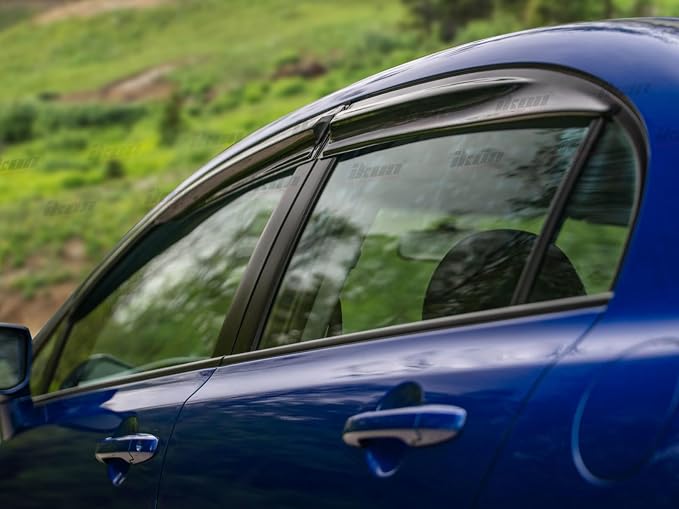 Fit 2006-2011 Honda Civic Sedan 4-Door Only Tape On External Window Visor |, Acrylic, Smoke Tinted, Sun Rain Wind Guards Shield, Vent Wind Deflector, Rainproof & Anti Fog, Waterproof