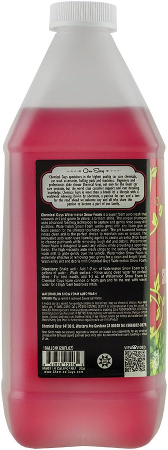 Car Wash Soap for Foam Cannon or Bucket, Watermelon Snow Foam Car Wash Soap for Trucks, Motorcycles, RVs & More, Super Suds, Watermelon Scent - 128 oz (1 Gallon)