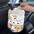 Portable Reusable Waterproof Car Trash Bin, Multipurpose Vehicle Organizer, Road Trip Essentials (Cats)