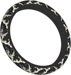 Japanese Wave Black Steering Wheel Cover Car Accessories Cute for Women Girls Girly Universal 15 Inch Neoprene Auto Interior Decor Anti Slip Car Truck Protector