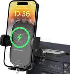 Sturdy CD Slot Phone Mount Upgraded Wireless Charger with One Hand Operation Design, Hands-Free Car Phone Holder Compatible with iPhone 17 Pro Max Plus 16 15 14 13 12 11, Samsung S25 S24